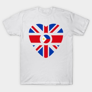 British Filipino Multinational Patriot Flag Series (Heart) T-Shirt